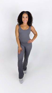  See me coming flare jumpsuit (Dark grey)