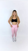 Refined mid rise leggings-Baby Pink