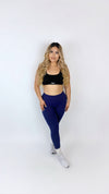 Refined mid rise leggings-Navy