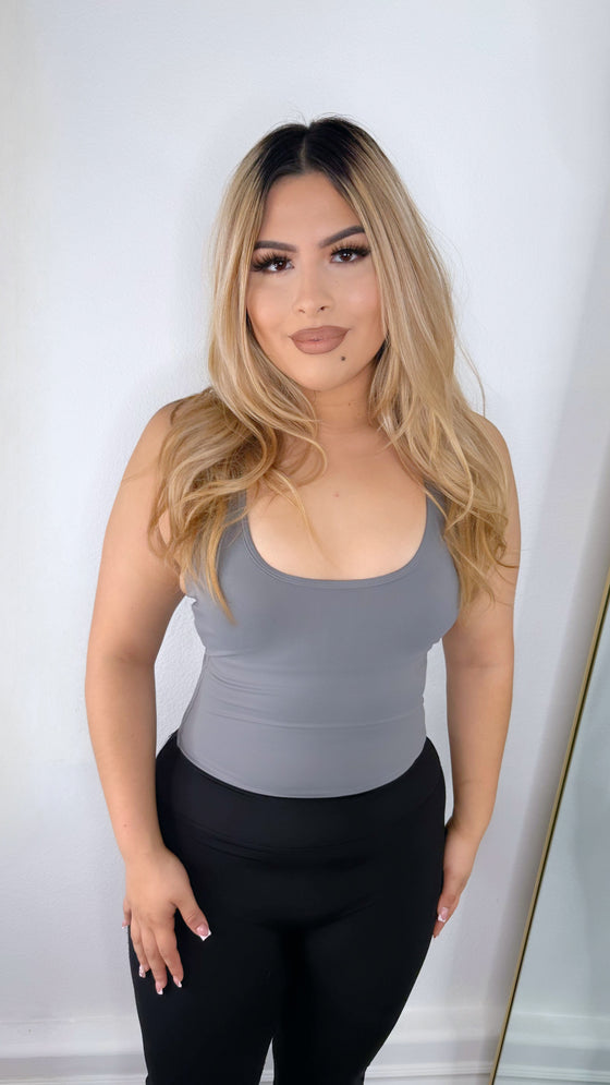 Next level halter Top-Dark grey