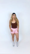 Refined sculpted shorts-Bubblegum pink