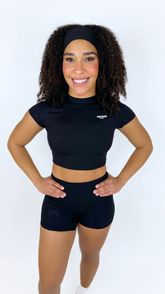 Made for it metallic top-Black