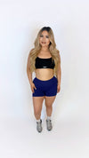 Refined sculpted shorts-Navy