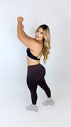 Refined mid rise leggings-Brown