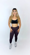 Refined mid rise leggings-Brown