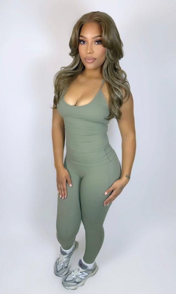 Next level halter Top-Olive