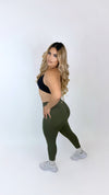 Refined mid rise leggings-Olive