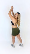 Refined sculpted shorts-Olive