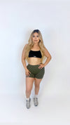 Refined sculpted shorts-Olive