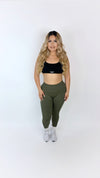 Refined mid rise leggings-Olive