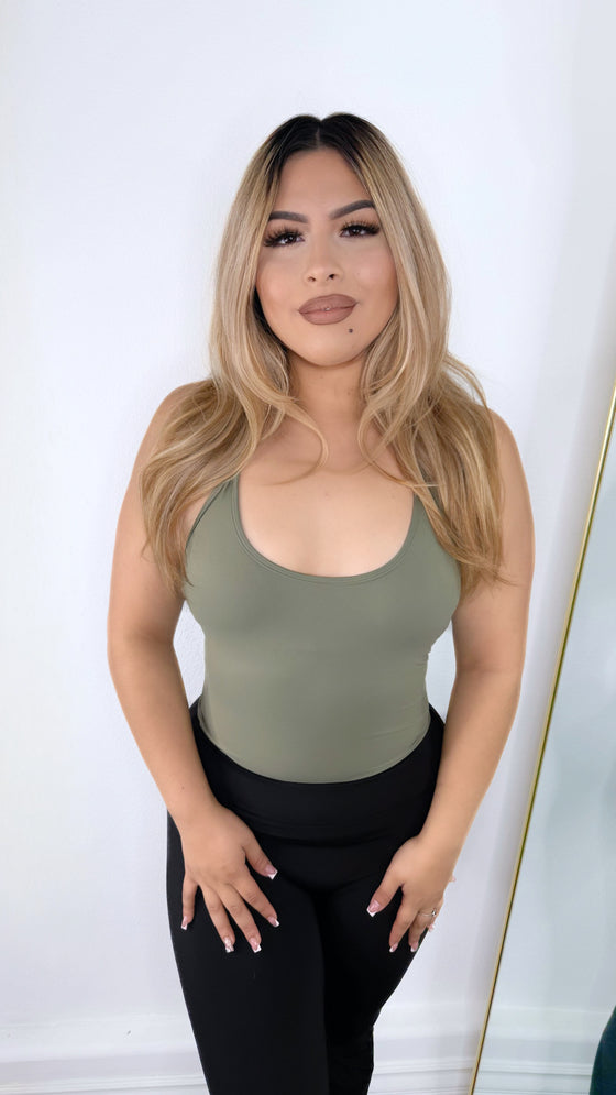 Next level halter Top-Olive